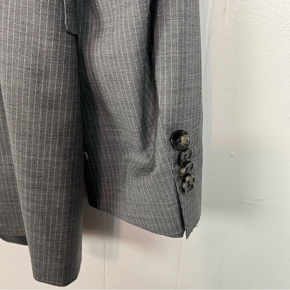 BOSS Hugo Boss James5/Sharp7 Virgin Wool Suit Grey Striped Mens 38R NWT $379 - Picture 7 of 7